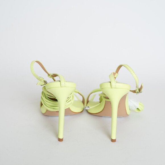 ✨ Schutz Vikki Leather Sandals Lace Up Stiletto Heel Fresh Green NEW - Picture 7 of 15